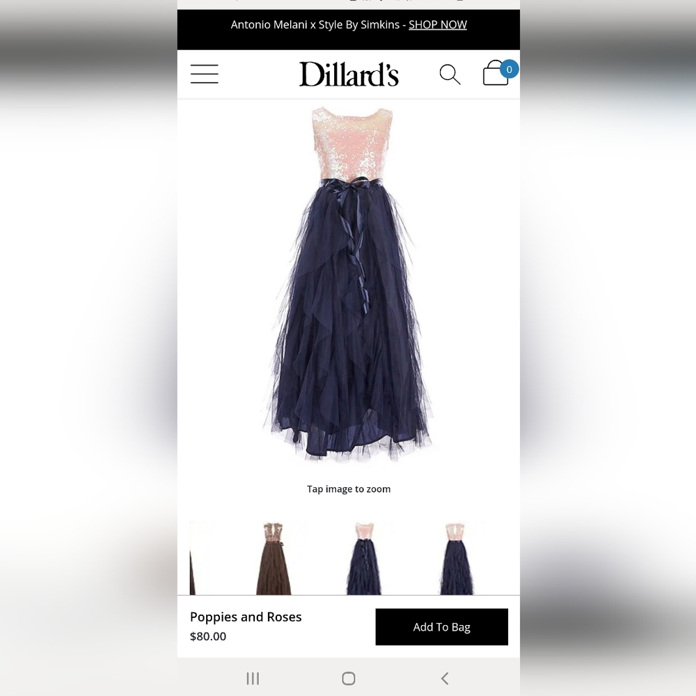 Girls Ball Gown, Navy Tulle Skirt, Pink Sequin Bodice. With Navy Bolo Sweater